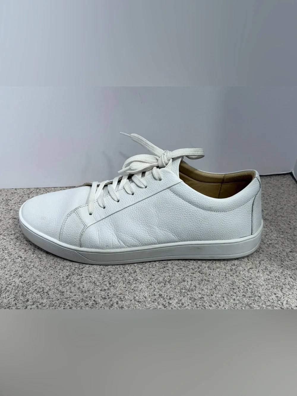 MERCANTI FIORENTINI White Leather Lace Up Sneakers - Men's Size 13M -White -5901